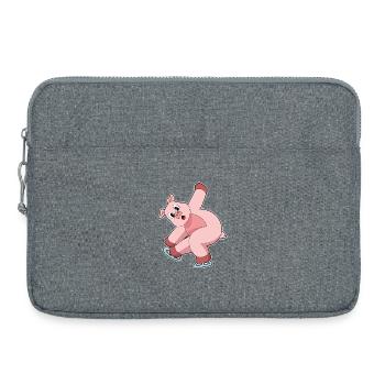 Patins à glace pour cochons - Sacoche pour ordinateur portable 15 pouces - gris chiné - Devant