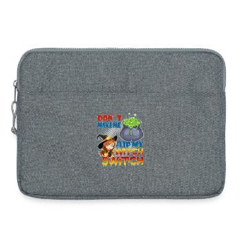 Lustiger "Flip my Witch Switch" Halloween Spruch - Laptoptasche 15" - Grau meliert - Vorne