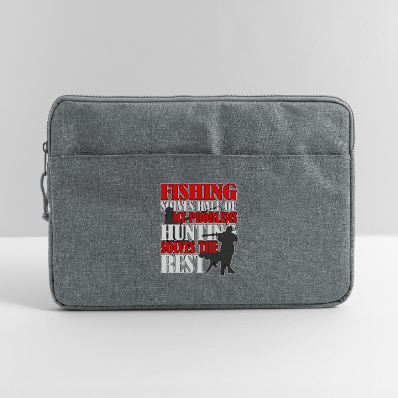 Fishing and hunting solves all problems Laptop bag 15"