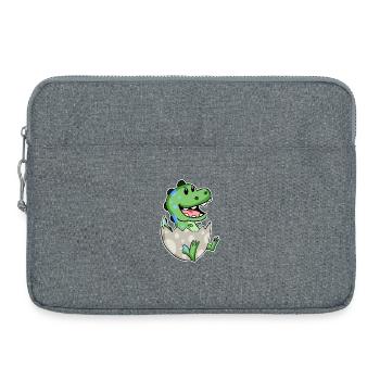 Motif Dino d’œuf de dinosaure - Sacoche pour ordinateur portable 15 pouces - gris chiné - Devant