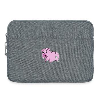 Schwein Arsch - Schwein Hintern - Laptoptasche 15" - Grau meliert - Vorne