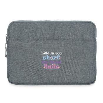 Das Leben Ist Zu Kurz Für Nackte Nail Tech - Laptoptasche 15" - Grau meliert - Vorne