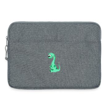 Motif de dinosaure - Sacoche pour ordinateur portable 15 pouces - gris chiné - Devant