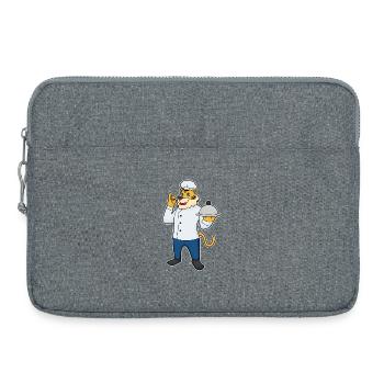 Cuisinier tigre servant la cuisine de cloches - Sacoche pour ordinateur portable 15 pouces - gris chiné - Devant