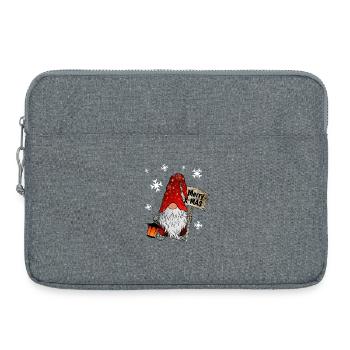 Gnome de Noël avec flocons de neige X Elfes du Mas - Sacoche pour ordinateur portable 15 pouces - gris chiné - Devant
