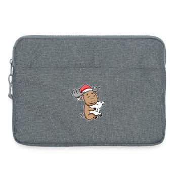 Moose Christmas Sleep Sleep Sleep - Laptop bag 15" - heather grey - Front
