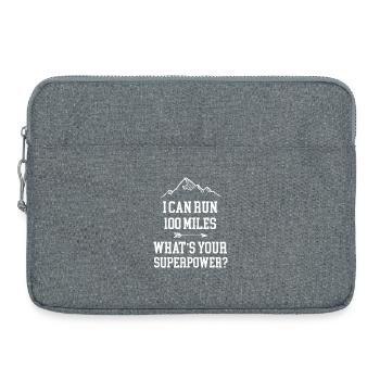 Ich kann 100 Meilen laufen. Was ist deine Superkraft? - Laptoptasche 15" - Grau meliert - Vorne