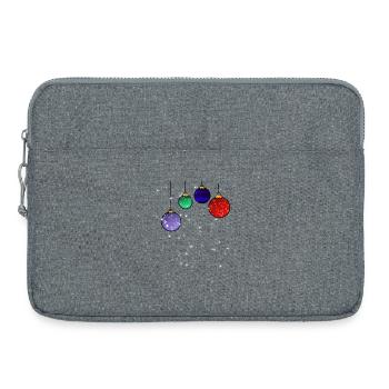Christmas tree baubles with snowflakes - Laptop bag 15" - heather grey - Front