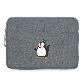Chant du micro Penguin Singer - Sacoche pour ordinateur portable 15 pouces - gris chiné - Devant