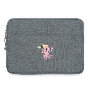 Pêche au filet de débarquement des pêcheurs pieuvres - Sacoche pour ordinateur portable 15 pouces - gris chiné - Devant