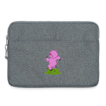 Cochon Jogger Jogging Sport - Sacoche pour ordinateur portable 15 pouces - gris chiné - Devant