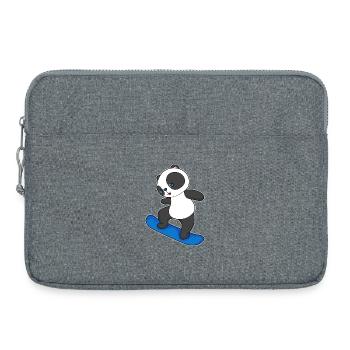 Panda Snowboarder Snowboard - Sacoche pour ordinateur portable 15 pouces - gris chiné - Devant