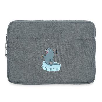 Pêche à la canne à pêche pour les pêcheurs de phoques - Sacoche pour ordinateur portable 15 pouces - gris chiné - Devant