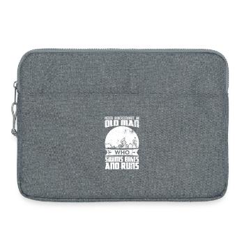 Drôle de vieil homme au triathlon - Sacoche pour ordinateur portable 15 pouces - gris chiné - Devant