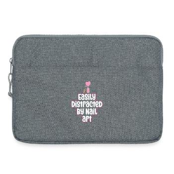 Easily distracted by Nail Art Nail Tech - Laptop bag 15" - heather grey - Front