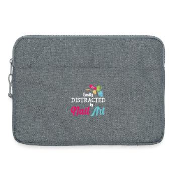 Easily distracted by Nail Art Nail Tech - Laptop bag 15" - heather grey - Front