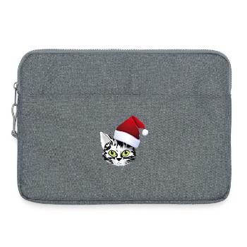katze xmas weihnachten santa cat niedlich cute lol - Laptoptasche 15" - Grau meliert - Vorne