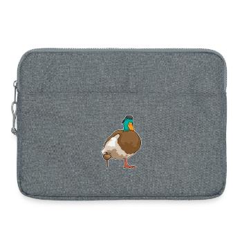 Duck Pirate Wooden leg - Laptop bag 15" - heather grey - Front