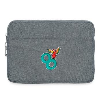 8 years old - 8th birthday with animal motif - Laptop bag 15" - heather grey - Front