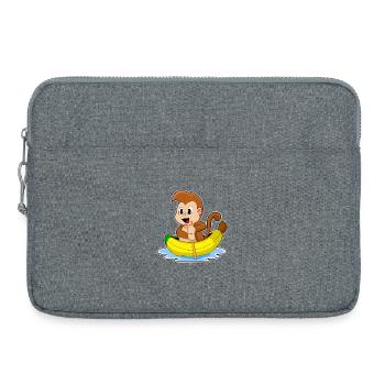 Affe kleines Boot - Laptoptasche 15" - Grau meliert - Vorne