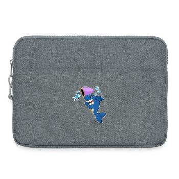 Pêche au filet de débarquement pour les pêcheurs de requins - Sacoche pour ordinateur portable 15 pouces - gris chiné - Devant