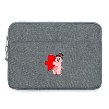Mariage cœur de marié - Sacoche pour ordinateur portable 15 pouces - gris chiné - Devant