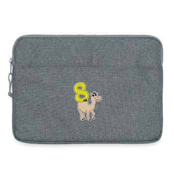 8 years old - 8th birthday with animal motif - Laptop bag 15" - heather grey - Front