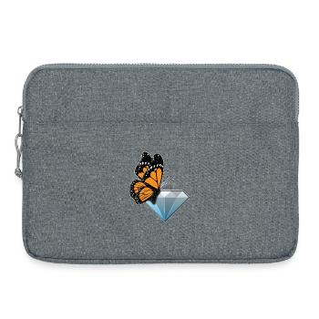 Diamant papillon - Sacoche pour ordinateur portable 15 pouces - gris chiné - Devant