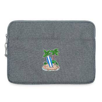 Surfer Surfing Holiday Island Motif - Sacoche pour ordinateur portable 15 pouces - gris chiné - Devant