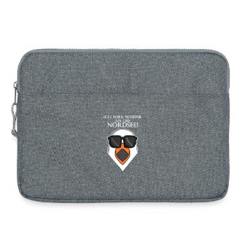 Nordsee Plattdeutsch Spruch Moin Möwe - Laptoptasche 15" - Grau meliert - Vorne
