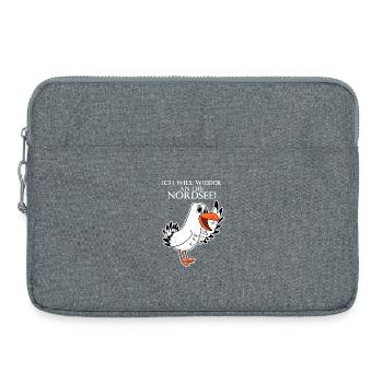 Nordsee Plattdeutsch Spruch Moin Möwe - Laptoptasche 15" - Grau meliert - Vorne
