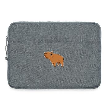 Capybara Wasserschwein Geschenk - Laptoptasche 15" - Grau meliert - Vorne