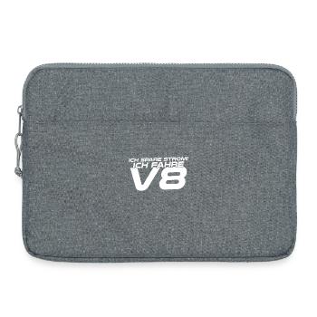 Natürlich spare ich Strom Ich fahre V8 - Laptoptasche 15" - Grau meliert - Vorne