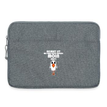 Nordsee Plattdeutsch Spruch Moin Möwe - Laptoptasche 15" - Grau meliert - Vorne