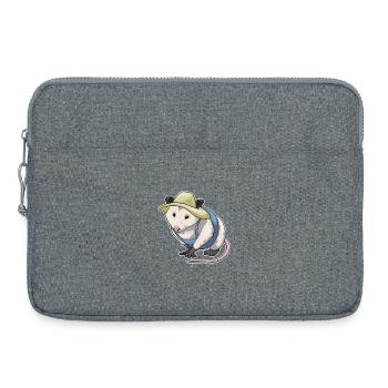 Opossum, fermier, ferme - Sacoche pour ordinateur portable 15 pouces - gris chiné - Devant