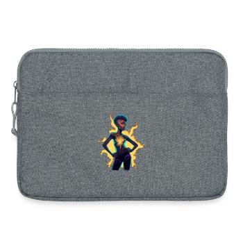 Glowing Energy Consciousness Figure - Laptop bag 15" - heather grey - Front