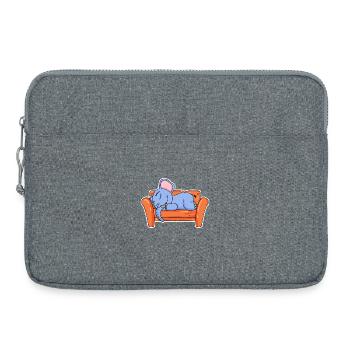 Elephant lying cute sleeping sleep - Laptop bag 15" - heather grey - Front