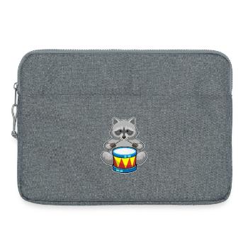 Raccoon Musicien Drum Music - Sacoche pour ordinateur portable 15 pouces - gris chiné - Devant