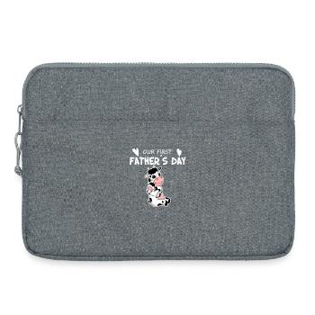 Fête des Pères - Premier cadeau de la fête des Pères - Sacoche pour ordinateur portable 15 pouces - gris chiné - Devant