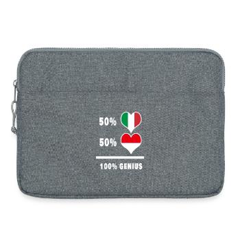 Indonesien und Italien flaggen 100% genial - Laptoptasche 15" - Grau meliert - Vorne