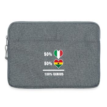 Ghana and Italy flags 100% genius - Laptop bag 15" - heather grey - Front