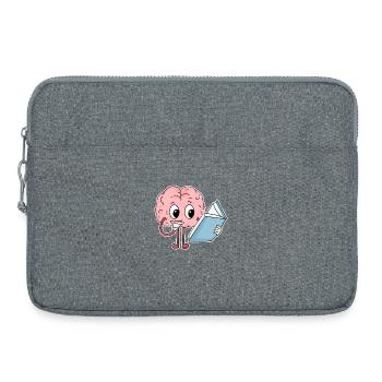 Lesen Gehirn lustig Buch Bücher - Laptoptasche 15" - Grau meliert - Vorne