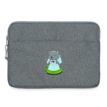 Cat Bride Fleurs Mariage - Sacoche pour ordinateur portable 15 pouces - gris chiné - Devant