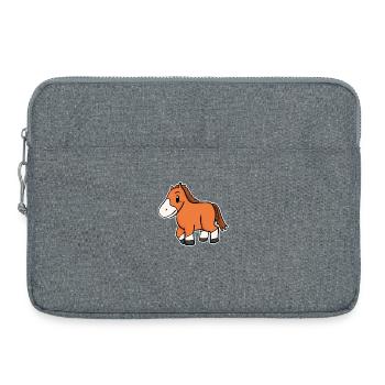 Motif de cheval - Sacoche pour ordinateur portable 15 pouces - gris chiné - Devant