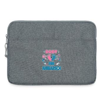 Baby im Anmarsch lustiges Design werdende Eltern - Laptoptasche 15" - Grau meliert - Vorne
