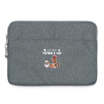 Fête des Pères - Premier cadeau de la fête des Pères - Sacoche pour ordinateur portable 15 pouces - gris chiné - Devant