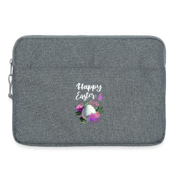 Happy Easter Flowers Easter Egg - Laptop bag 15" - heather grey - Front