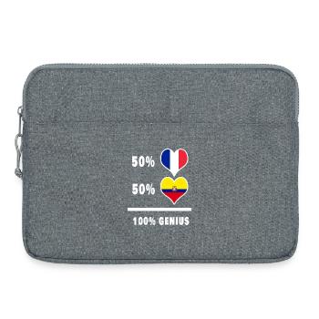 Flagge von Ecuador und Frankreich 100% awesome - Laptoptasche 15" - Grau meliert - Vorne