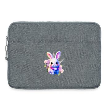 Fleurs Lapin de Pâques Lapin mignon - Sacoche pour ordinateur portable 15 pouces - gris chiné - Devant