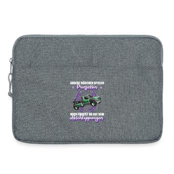 Abschleppwagen Abschleppdienst Mädchen Geschenk - Laptoptasche 15" - Grau meliert - Vorne